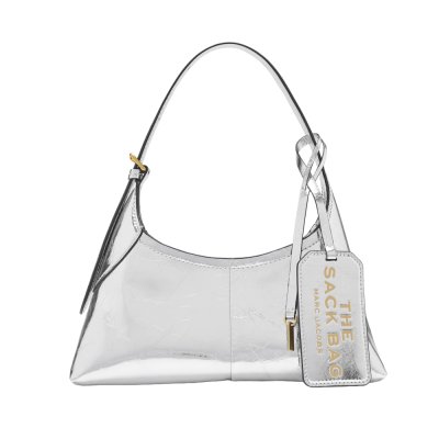 THE SMALL BELTED SACK IN METALLIC CRINKLE LEATHER